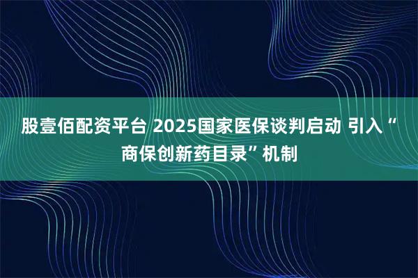 股壹佰配资平台 2025国家医保谈判启动 引入“商保创新药目录”机制